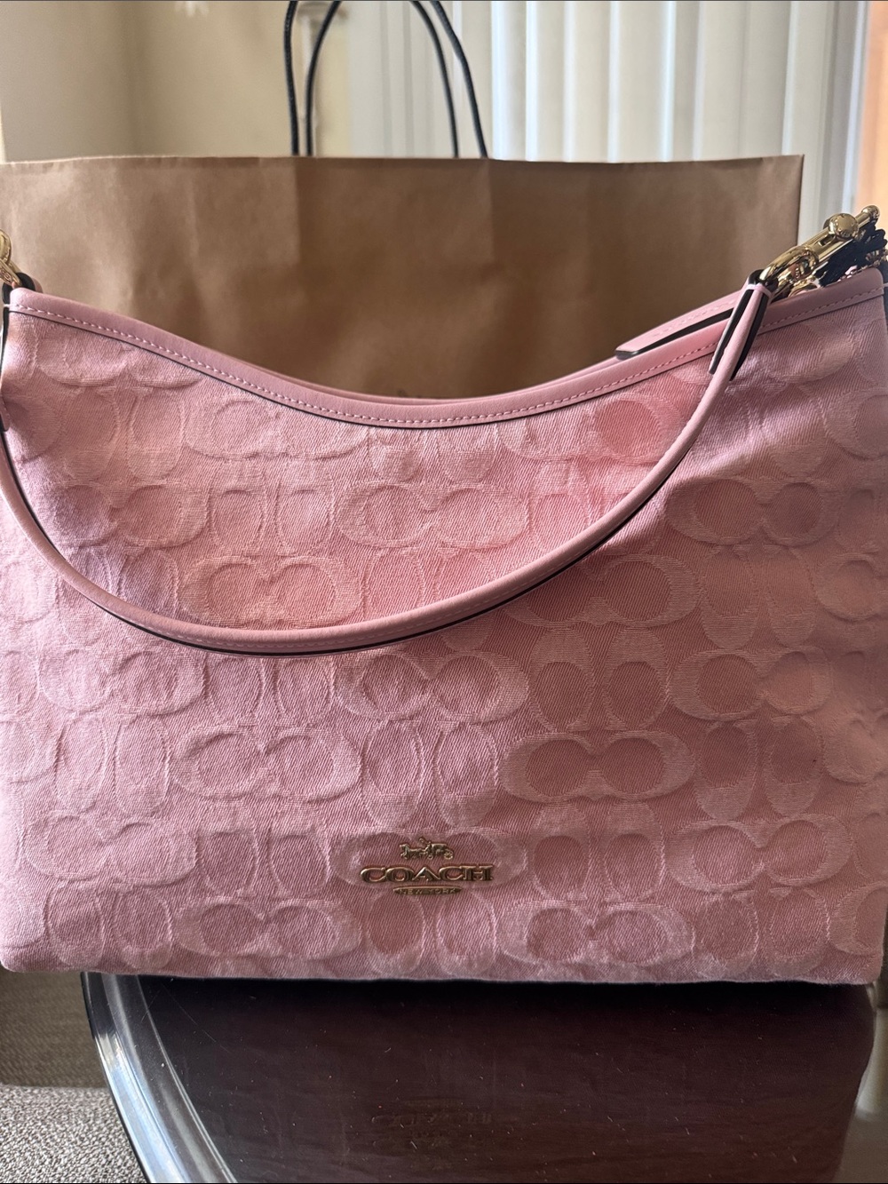 Coach Pink Signature Shoulder Bag